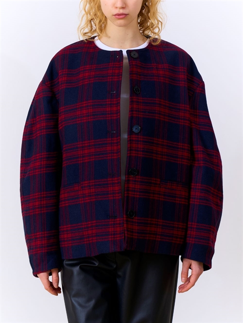 EDITED AINO WOOL JACKET NAVY/RØD